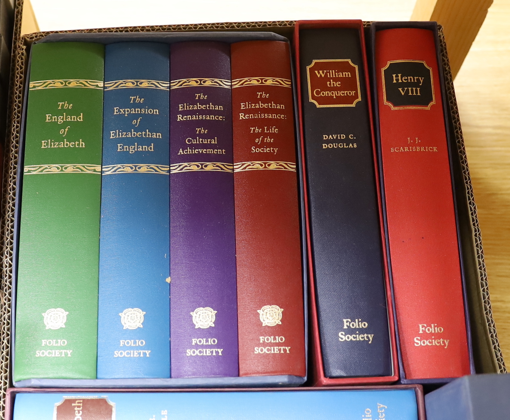 Folio Society - A miscellany of British History, includes The Cambridge Cultural History of Britain - 9 vols (boxed), many illus., gilt cloth, 1995; Rowse's England of Elizabeth. 4 vols. (boxed). num. illus., gilt cloth,